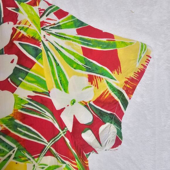 Jams World L Kaimana Red Rayon Buttondown Blouse. Made in Hawaii. Tropical Rare - Picture 15 of 16